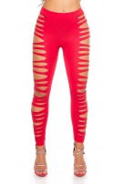 Sexy leggings met uitsnijdingen rood